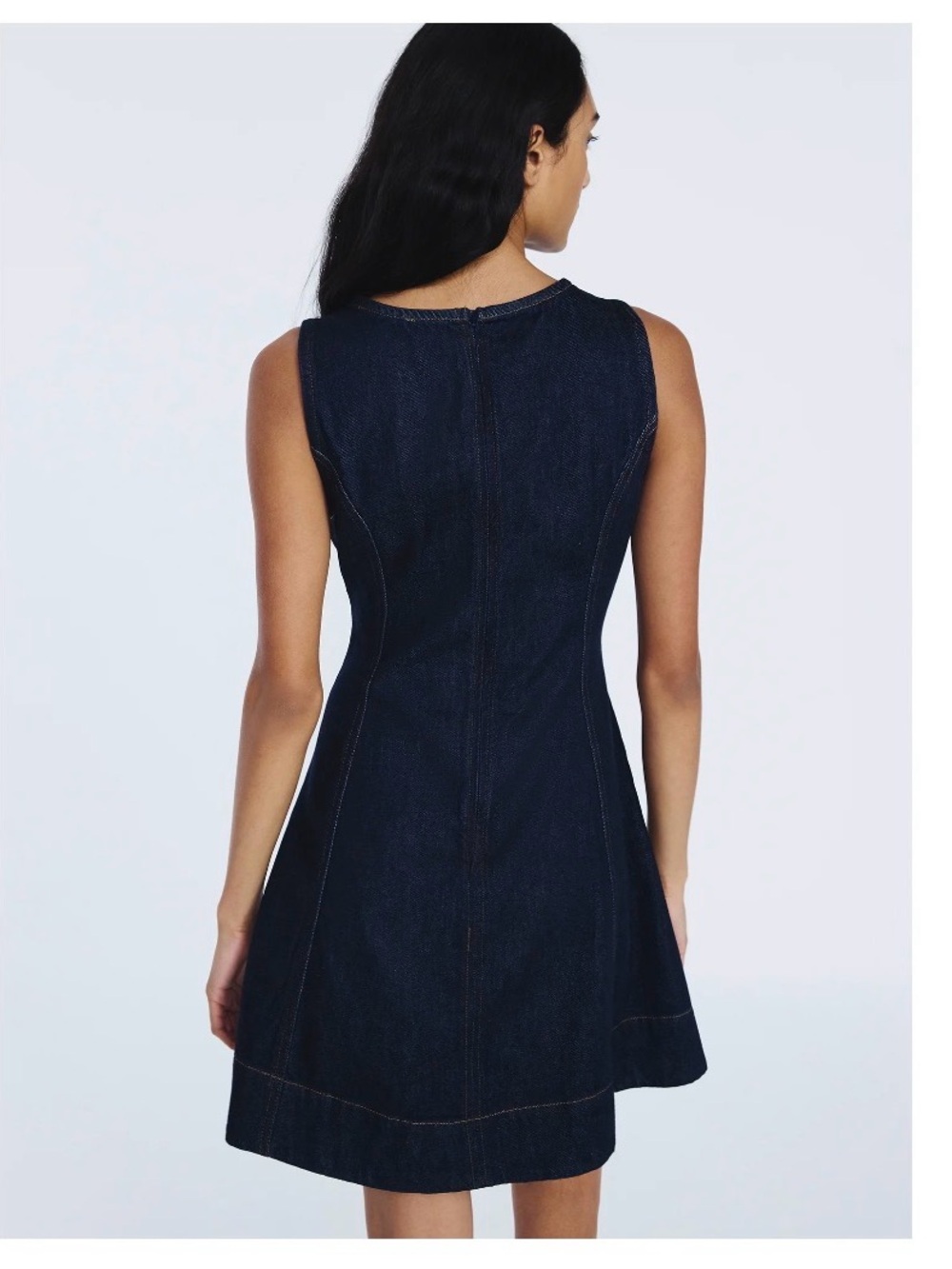 Free Assembly Sleeveless Dark Blue Denim Mini Dress - Picture 2 of 3